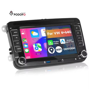 Autoradio compact 6,86 pouces Podofo, simple DIN, CarPlay sans fil/filaire, Android Auto, MP5, Bluetooth, microphone - Product Image 1