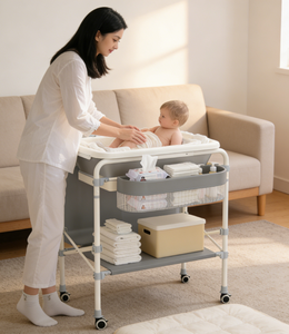 2-in-1 Baby Care <strong>Table</strong> Multifunctional Portable Foldable Baby <strong>Bath</strong> <strong>Table</strong> with Stand Rack - Product Image 3