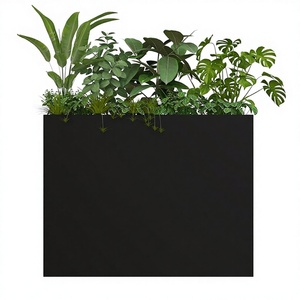 Bold Black Metal Square <b>Planter</b>, Cold Rolled Steel, Indoor Outdoor Use, Rust Resistant, OEM ODM Custom, <b>Stackable</b> Design - Product Image 5