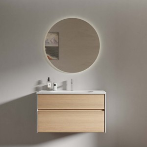 Ensemble de meubles de salle de bain intelligents modernes 800mm-1000mm avec miroir LED, étanche IP54, unité de lavabo à fermeture douce DTC, fixation murale - Product Image 5