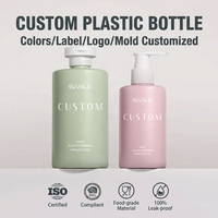 Logo personnalisé marque privée flacon de shampoing en plastique HDPE 200ml 350ml mat doux au toucher vert rose noir pour les soins de la peau bouteille de douche