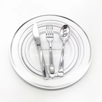 Ensemble de vaisselle en plastique de qualité alimentaire, échantillon gratuit, rose gold, pour fêtes et mariages