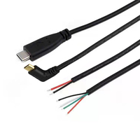 2 4 Inti USB Tipe C Betina Jantan untuk Kabel Pigtail Ujung Kawat Terbuka