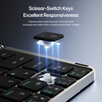 Clavier sans fil pliable 3 en 1 avec étui - Housse avec support amovible et pavé tactile compatible iOS, Android, Windows et Mac OS