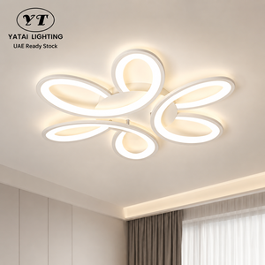 Modern Acrylic Led <b>Ceiling</b> <b>Light</b> 60W <b>Remote</b> Dimmable Tri Color Surface Mount High Cri For Home Bedroom Living Room - Product Image 1
