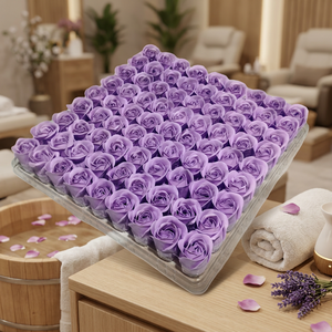 Savons Solides Naturels Jetables en Forme de Roses, Boîte Cadeau 81 Pièces/Boîte pour <span class=keywords><strong>Soins</strong></span> des Pieds, <span class=keywords><strong>Pédicure</strong></span> et Spa avec Parfum Personnalisé (Marque OEM) - Product Image 3