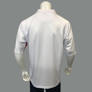 Polo à manches courtes en polyester blanc à séchage rapide, avec broderie étoiles du drapeau américain, couleur marine, personnalisable, prêt à être expédié – Collection été US - Product Image 2