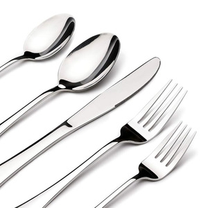Bán buôn biểu tượng tùy chỉnh 5 cái nhà hàng khách sạn Bạc dao muỗng nĩa Đặt Kim Loại Flatware <span class=keywords><strong>Set</strong></span> thép không gỉ thiết lập dao kéo - Product Image 2
