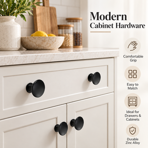 Modern Zinc Alloy Round Cabinet <strong>Knob</strong> Furniture Handle Drawer <strong>Pull</strong> for Wardrobe Kitchen Bedroom Hardware Fittings Set - Product Image 4