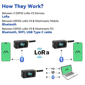 1 Takım <span class=keywords><strong>Heltec</strong></span> <span class=keywords><strong>ESP32</strong></span> LoRa V3 Modül Kartı SX1262 CP2102 Meshtastic LoRaWAN IoT Düğümü 915 MHz Anten Koruma Kutusu - Product Image 3