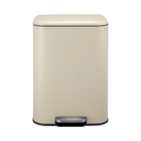 Poubelle à pédale écologique en acier inoxydable de 50 L pour la maison, la cuisine, le bureau, avec seau intérieur, couvercles et pédale, poubelle de recyclage