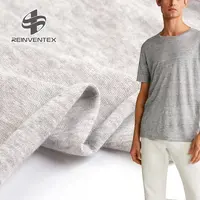 1305 ocs sertifikalı moda heather gri örme organik pamuklu boyalı düz tek jersey kumaş gömlek için