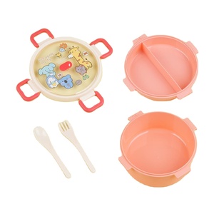 Boîte à lunch Bento de forme ronde sans BPA, 2 compartiments, grande capacité pour les enfants, école et maternelle, conteneur pour collations et sandwichs - Product Image 4