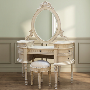 Modern Century Mahogany Solid Wood Bedroom Vanity Antique Style White Finish for Home Use - Product Image 3