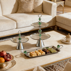 Ramadan Wedding Luxury Stainless Steel Reusable Eco-Friendly Decorations Tray <strong>Set</strong> Charger Plates <strong>Cake</strong> <strong>Stand</strong> Serving Trays - Product Image 6