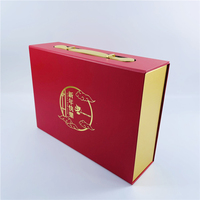 UV Spot Printing Embossing Texture Paper Magnetic Folding Cardboard Box with Handle Custom Size and Shape for Socks and Candles