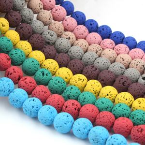 Perle in Pietra Lavica Pomice Rocciosa all'Ingrosso a Basso Costo, Perle in Pietra Lavica Nera di Gemma <span class=keywords><strong>Naturale</strong></span> per la Creazione di Gioielli - Product Image 2