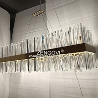 Lustre LED rectangulaire, luxueux et moderne, de couleur or, luminaire décoratif d'intérieur, idéal pour un salon, une cuisine ou un island