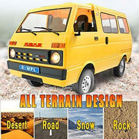 WPL D42 Voiture RC électrique 2.4G en métal, mini-fourgonnette, prête à l'emploi, pour intérieur/extérieur, 2 canaux, pour garçons et enfants