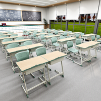 Meubles scolaires en métal durables de qualité supérieure, ensemble bureau et chaise réglables en hauteur pour les élèves du primaire et du collège