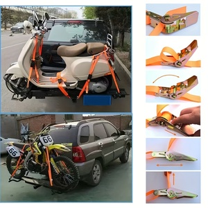 Spanzet 1 "25mm 1000kg mini hàng hóa lashing vành đai Ratchet Tie xuống dây đeo vải với S đôi J móc làm bằng polyester bền - Product Image 4