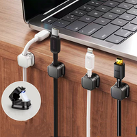 6 pak klip kabel magnetik pemegang kabel, di bawah meja manajemen kabel perekat pemegang kawat penata untuk rumah kantor meja