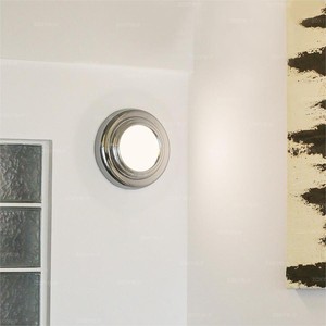 Lámpara de pared color cromo D23cm LED E27 con interruptor para dormitorio, sala de estar, escalera, pasillo, entrada - Product Image 1