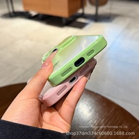 Coque de téléphone antichoc en PC avec embossage 3D style oreilles de chat et dragonne, protection intégrale pour 18/17/15/13 Pro Max