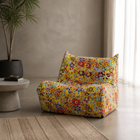 Fauteuil de salon moderne modulaire sans accoudoirs en tissu imprimé floral coloré, garni d'éponge, canapé décoratif tendance pour salon