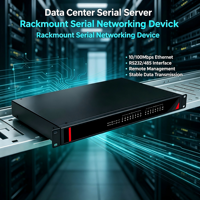 Servidor Serial de 8 Puertos para Montaje en Rack 1U, RS232/485 con Aislamiento de 2KV, TCP/UDP Transparente y Virtual COM, 12-48V DC