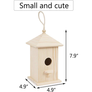 Voliera di legno creativa piccola gabbia per uccelli fare o decorare - Product Image 5