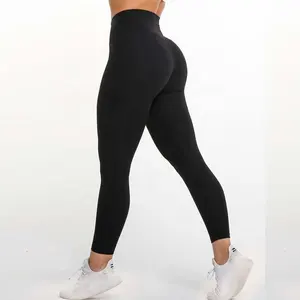 Celana Ketat Olahraga Pinggang Tinggi Kustom untuk Wanita, Legging Yoga, Kerut Pantat, Celana Olahraga, Kebugaran, Pelatihan, Gym, Wanita