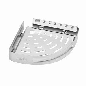 Estante de almacenamiento de acero inoxidable, estantería de esquina de plata para baño, estantes triangulares para ducha