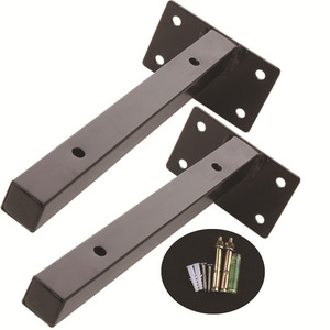 Furniture Heavy Duty Floating Shelf Bracket Decorative Industrial Iron Black <b>Wall</b> Shelving Bracket - Product Image 2