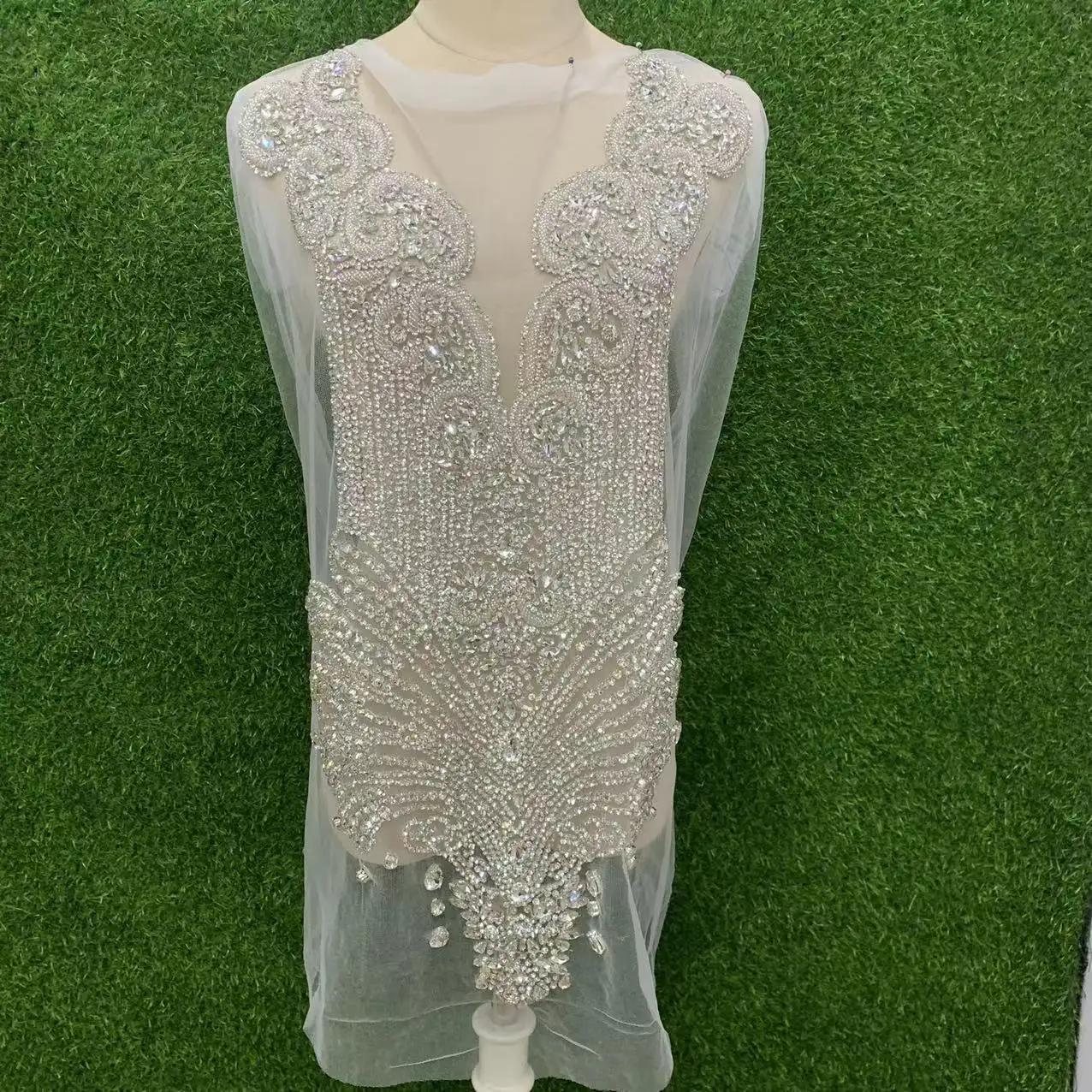 2022 새로운 라인 석 럭셔리 코르셋 아플리케 크리스탈 코르셋 패널 웨딩 드레스