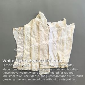 Paños de Limpieza de 10 kg, Paños Blancos de Algodón 100% Tipo Camiseta, Trapos de Algodón Blancos para Uso Industrial de Alta Resistencia - Product Image 2