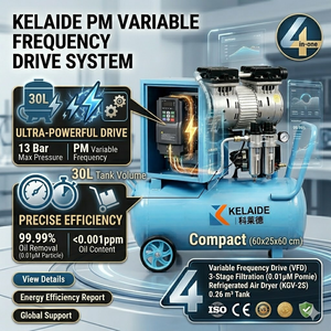Compresseur d'air sans huile KELAIDE 801-30, 30L, portable, 800W, 120 L/min, type à piston, avec roues et poignée - Product Image 3