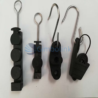 Penjepit Kabel Fiber Optik Gimbo 2Port Bentuk S Besar untuk FTTH/Outdoor, Klem Kabel Fiber Optik untuk Instalasi Udara, Klip Datar untuk Pemasangan Overhead
