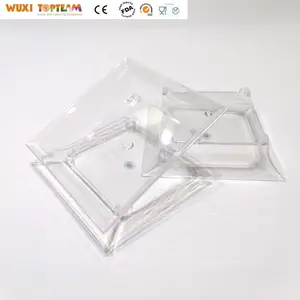 Mini platos de aperitivo cuadrados desechables biodegradables, platos de postre transparentes pequeños