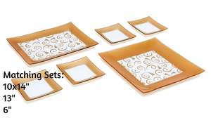 Assiettes à dessert carrées, assiettes <span class=keywords><strong>de</strong></span> fête élégantes, compatibles micro-ondes - Plateau alimentaire en <span class=keywords><strong>verre</strong></span> <span class=keywords><strong>trempé</strong></span> conçu pour le lave-vaisselle - Empilable 6 pouces - Product Image 3