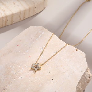 Collar con Colgante <span class=keywords><strong>de</strong></span> Estrella Brillante KITI, Chapado en <span class=keywords><strong>Oro</strong></span> <span class=keywords><strong>de</strong></span> 18K, Acero Inoxidable, con Circonitas <span class=keywords><strong>de</strong></span> Colores, Joyería para Mujer, para Fiestas - Product Image 4