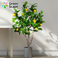 Arbre artificiel citronnier au toucher réel, plante en pot, résistant aux UV, faux arbre fruitier avec pot