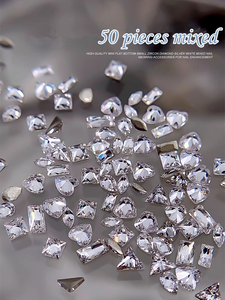 5A inverted bottom zircon [white] mixed with 50 pieces