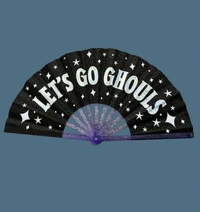 Customized Carved Angel <b>UV</b> <b>Light</b> Large Bamboo Folding Eco-Friendly Handmade Rave Hand Fan for Music Festival - Product Image 4