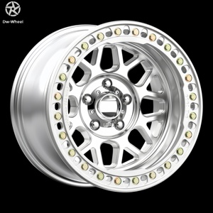 Rines de Aleación Forjada DW para Todoterreno, Diseño de Rayos Divididos, 17 18 19 20 22 Pulgadas, Color Plata Brillante, Beadlock para Ford F-150 250 Ram 1500 2500 - Product Image 1