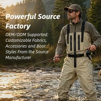 Sans PFC, respirant, 3000g/ ㎡ Waders imperméables respirants 24h/24 avec grande fermeture éclair pour la pêche à la mouche