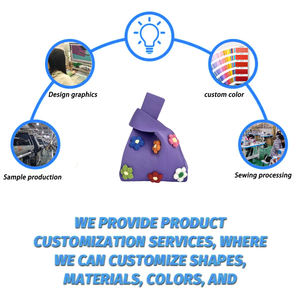 กระเป๋าถือขนาดเล็กลายดอกไม้แฟชั่นกระเป๋าผ้าถักโครเชต์สำหรับเด็กผู้หญิงกระเป๋าช้อปปิ้ง - Product Image 6