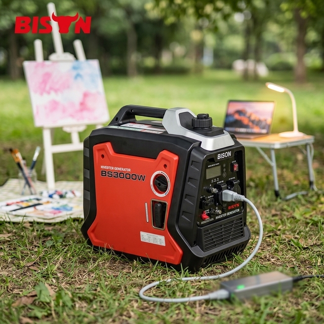 BISON(CHINA) 4-Stroke Portable Manual Start 110V/220V 50Hz Single Phase 7Hp 2500W 2.5Kva Power Inverter Generator