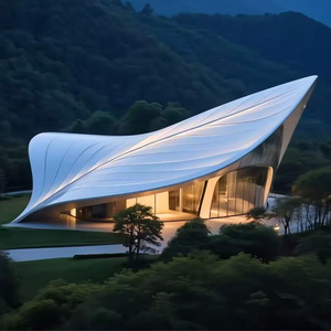 Tùy chỉnh hiện đại độ bền kéo màng kiến trúc mái vòm độc đáo tuyết Lotus-hình dạng cho công viên và khách sạn - Product Image 2