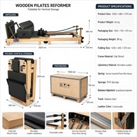 Lit de Pilates pliable en bois de chêne OEM pour la maison, le studio et l'entraînement de fitness, machine de Pilates Reformer